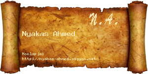 Nyakas Ahmed névjegykártya